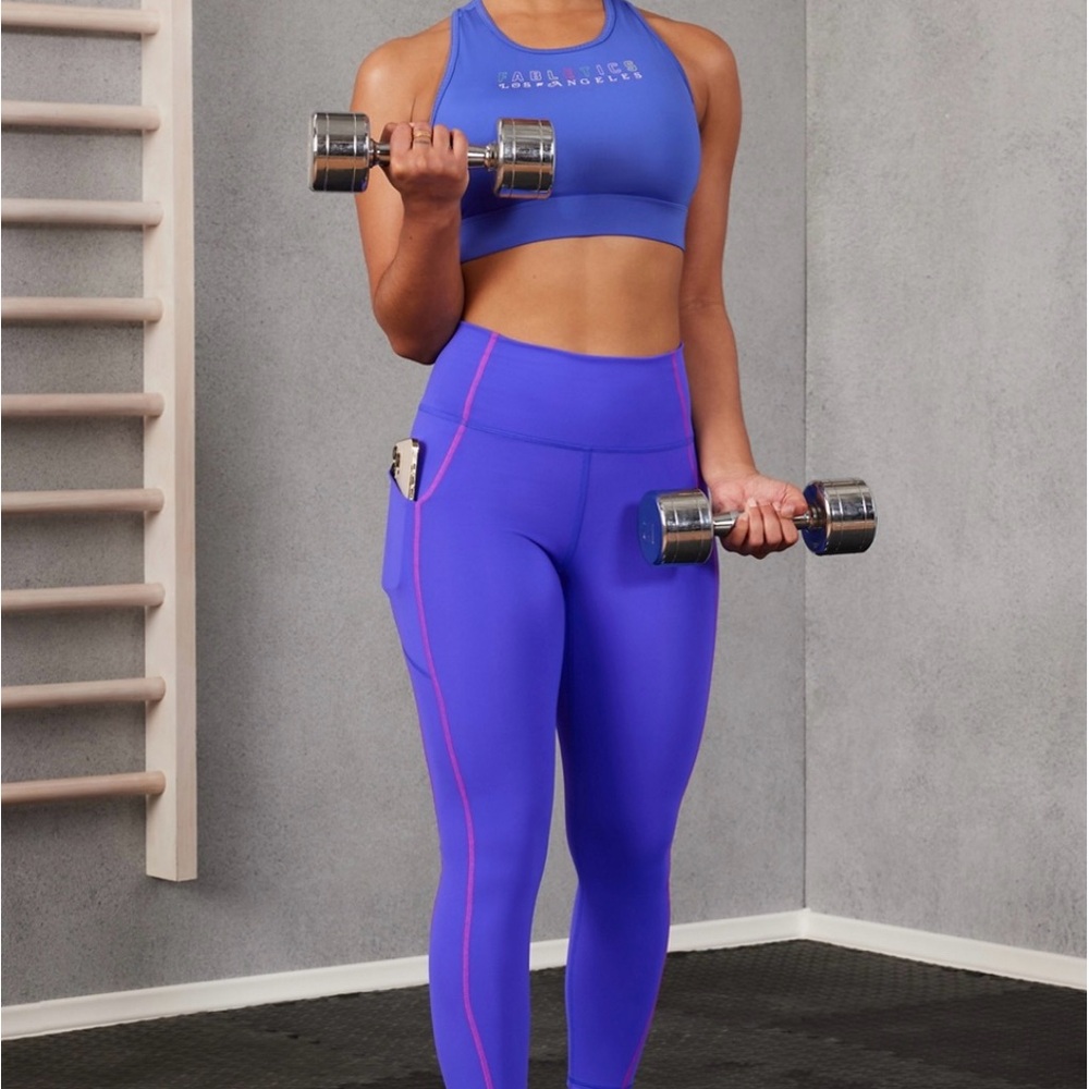 Blue and Pink Activewear Leggings